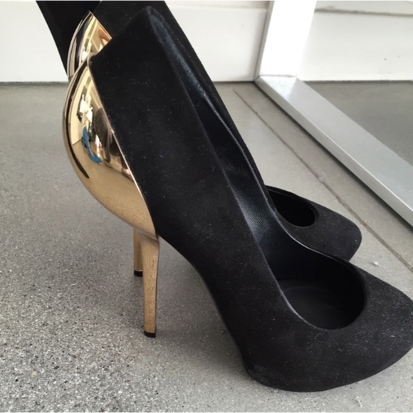 ✨sold✨ giuseppe zanotti • gold heel platform heels - Picture 2 of 8